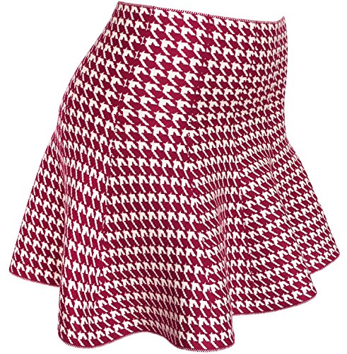 KMystic Womens Mini Winter Thick Knit Stretchy Flared Skater Skirt2