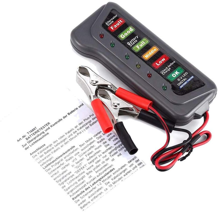 EisEyen Battery Level Indicator Battery Alternator Tester Battery Tester LED 12V