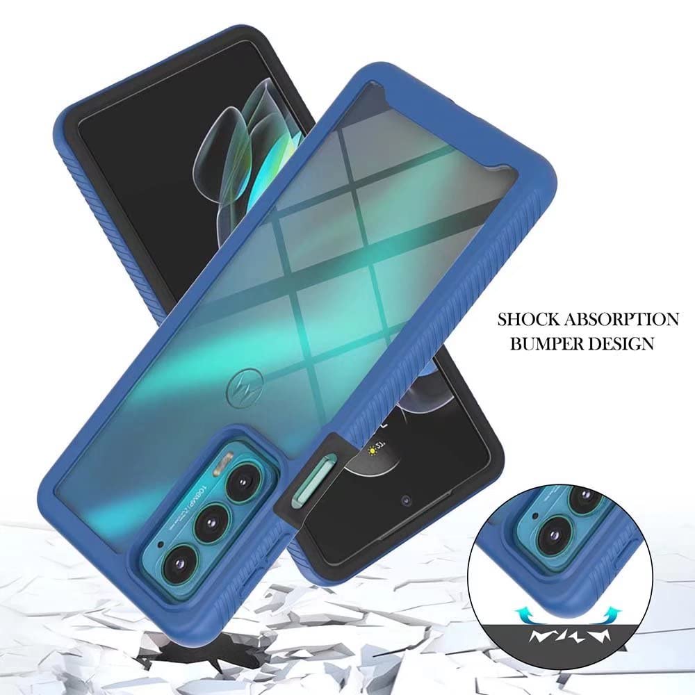 JIAFEI Cover per Motorola Edge 20, Rugged Trasparente Dual Layer