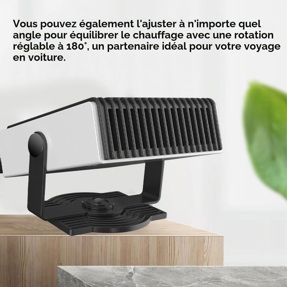 Baceyong Chauffe-auto Portable 2 en 1 Ventilateur de chauffage et de refroidissement rapide 12V 150W Dégivreurs de pare-brise avec poignée et allume-cigare