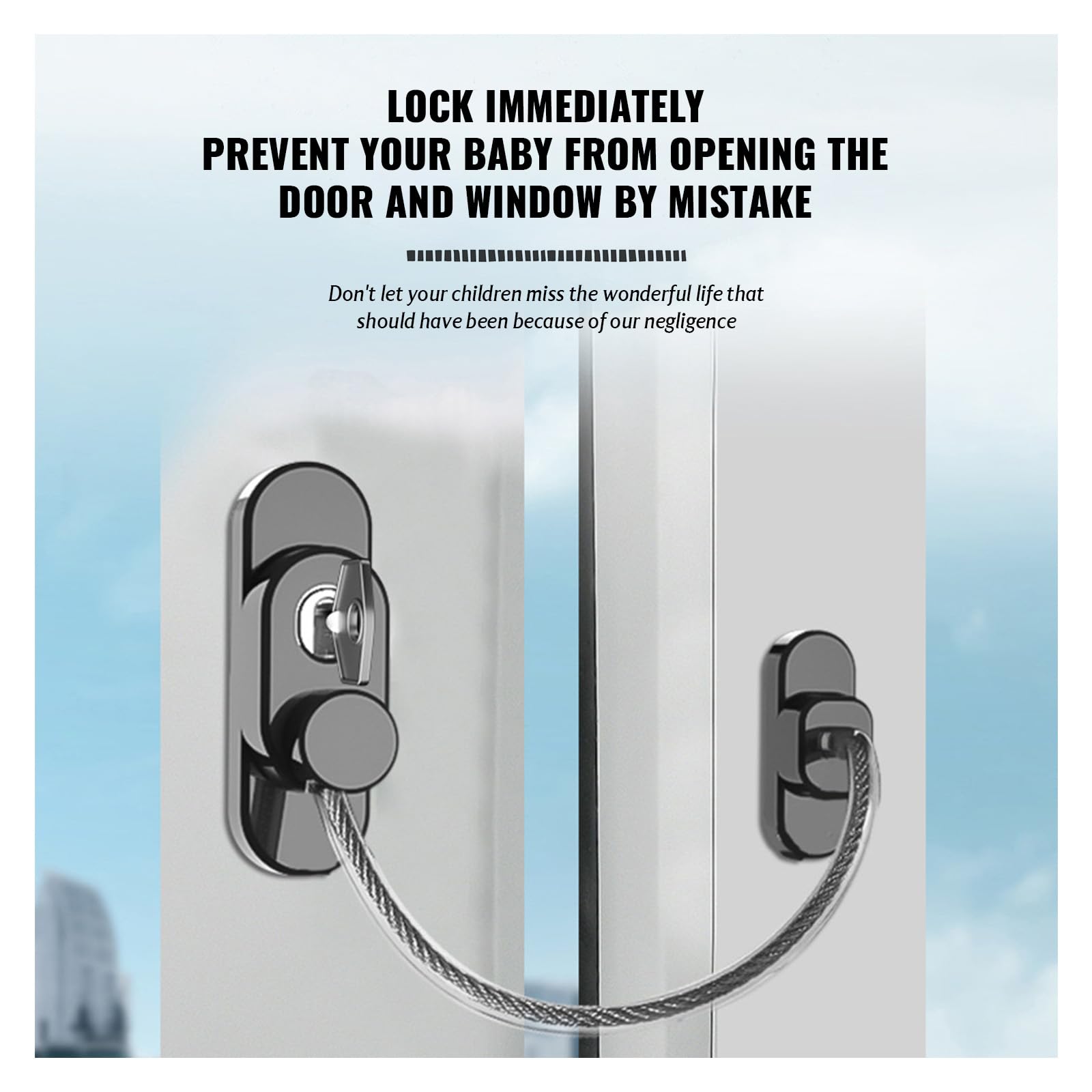 YMWALK Window Locks Child Pets Safety Locks for UPVC,Metal,Wooden Window,Window Restrictor Lock Adjustable Cupboard Locks Window Lock Door Lock with Keys and Screws - Image 3