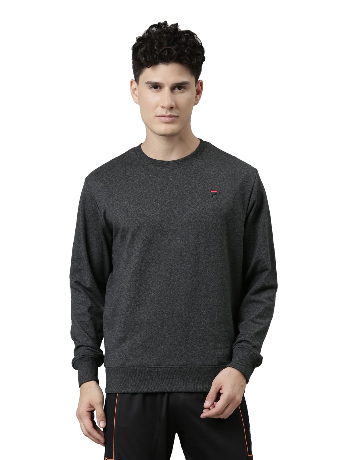 FilaMen's Cotton Crew Neck Sweatshirt (12012375_CH. MRL