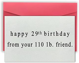 Happy 29th Birthday Card for Friends, Funny 29 Bday Gifts from Best Friends, Happy 29th Birthday From Your 110lb. Friend