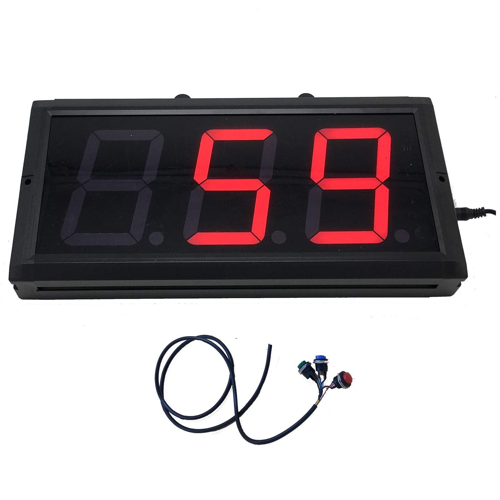BTBSIGNLED Count Down/Up Timer in Seconds 4inch 3digits with Buttons and Wireless Remote