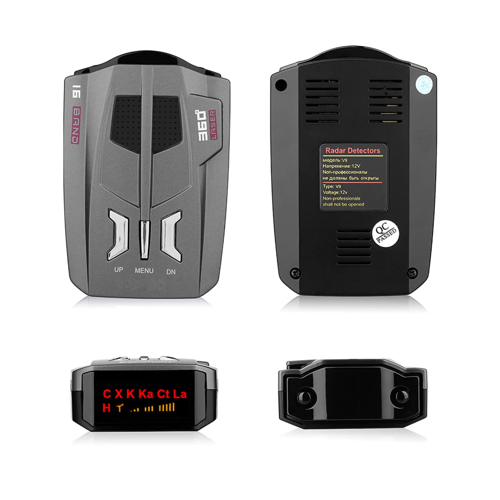 Rilevatore Radar per Auto, Allarme Vocale e Sistema di Allarme Velocità con Rilevamento, Aiuti Alla Guida Monitoraggio Automatico dell'Auto a 360 Gradi