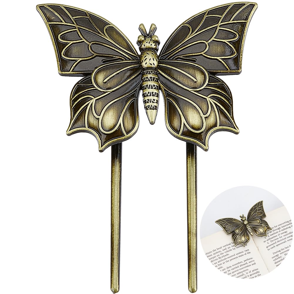 Pince à livre papillon en bronze antique : l'élégance vintage pour lire les mains libres