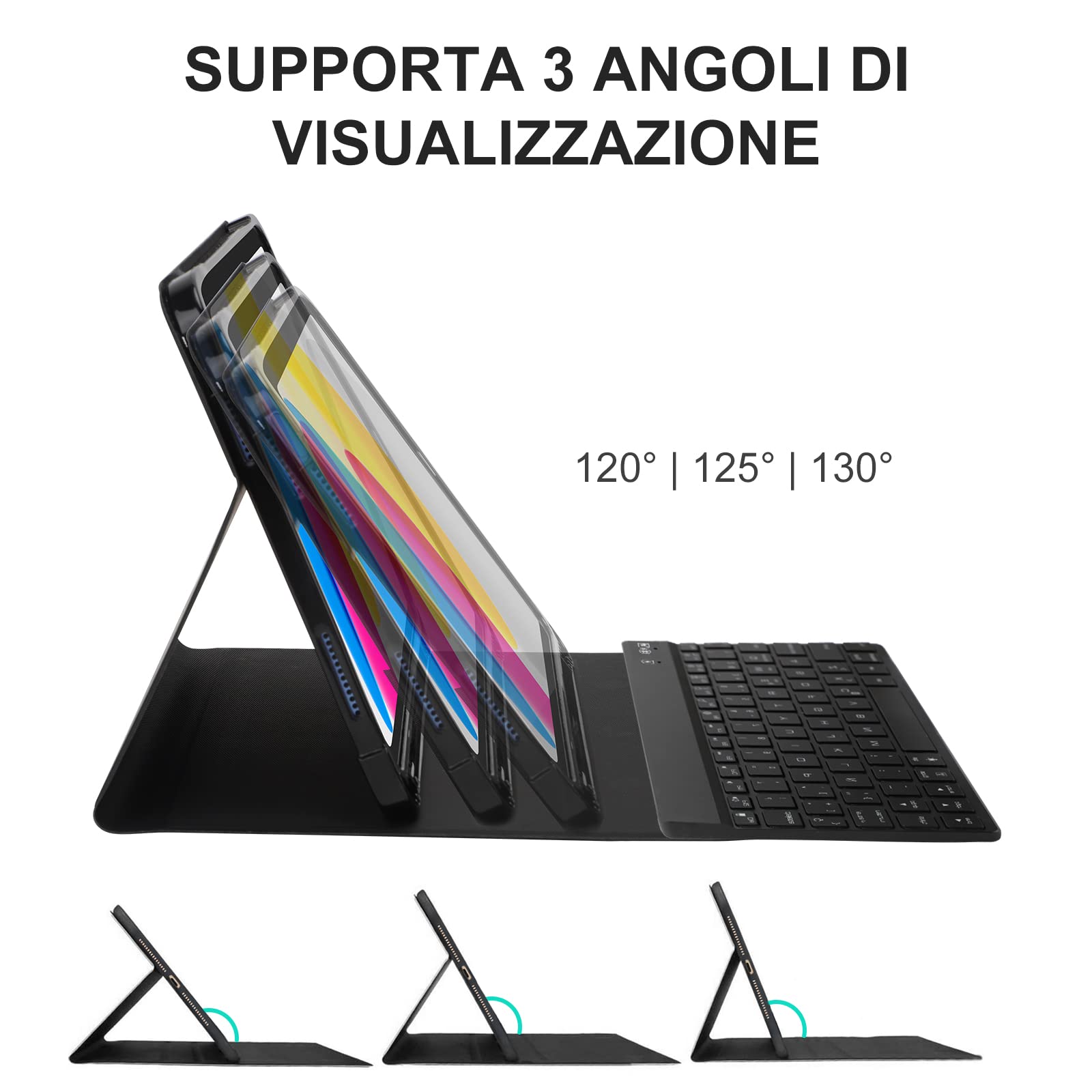 Custodia Con Tastiera Bluetooth Per IPad 11ª Gen 2025 E IPad 10ª Gen – Staccabile, Con Mouse!