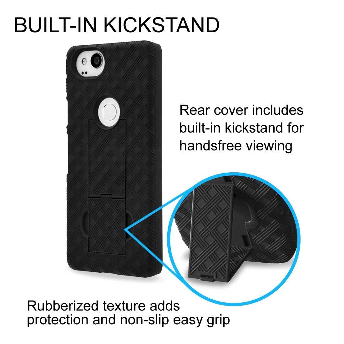 Cover Custodia Per Google Pixel 2 Con Clip Da Cintura E Cavalletto - Armor Combo