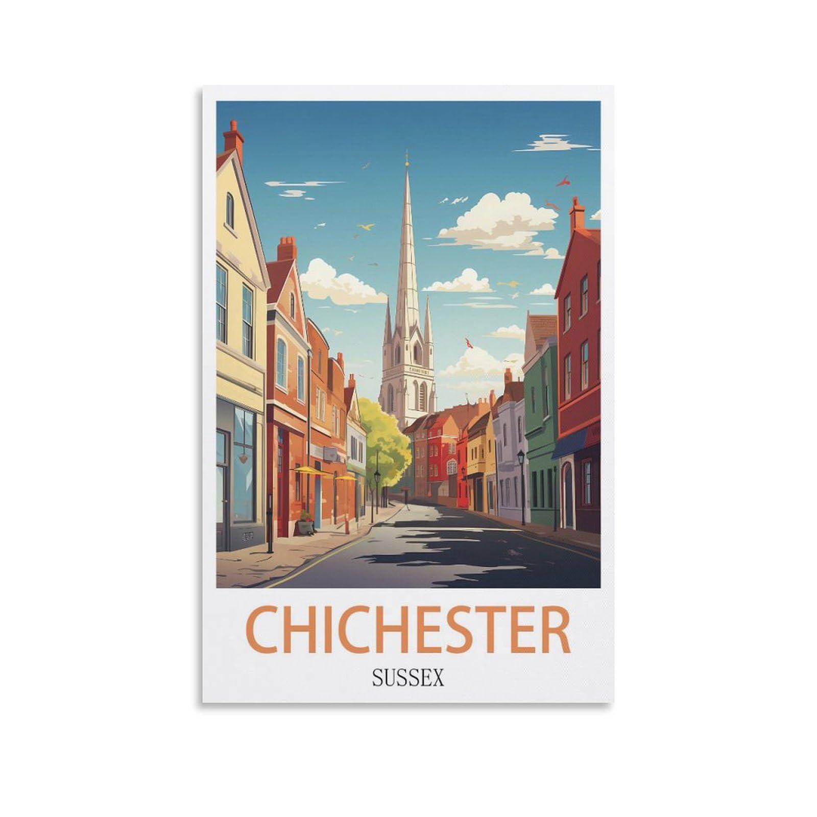 Vintage Metal Tin Signs,Chichester Sussexs,Wall Poster Retro Tin Sign Metal Plaque for Bar Wall Decor Home Living Room Wall Art Decor 30x40cm