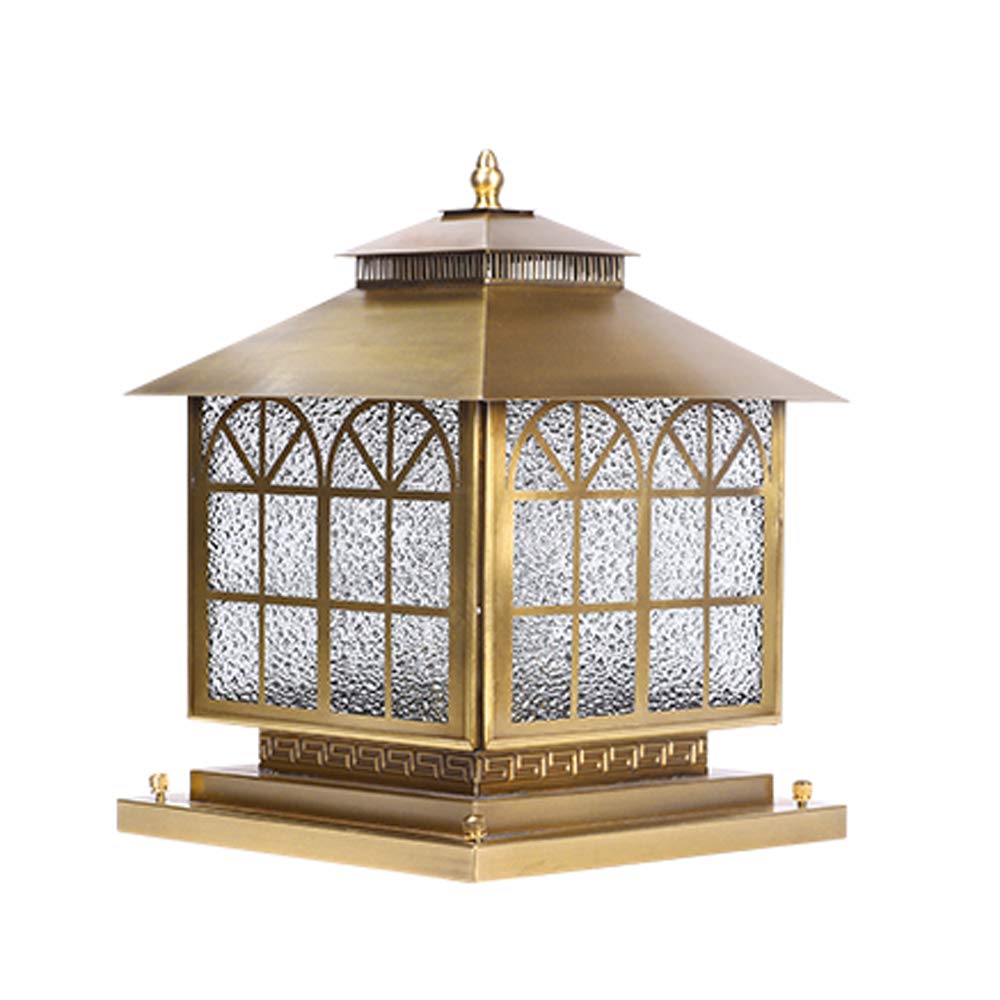 QUSYZD Post Lights Outdoor,Villa Exterior Lanterns Column Light Vintage Copper Outdoor Ip65 Waterproof Pillar Post Lights Terrace Community Landscape Streetlight,
