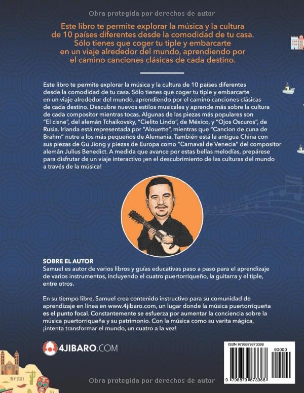 Miniatura 2 de Un Viaje Alrededor del Mundo para Tiple Puertorriqueño Aprendiendo Canciones Clásicas de Cada Destino (Spanish Edition)