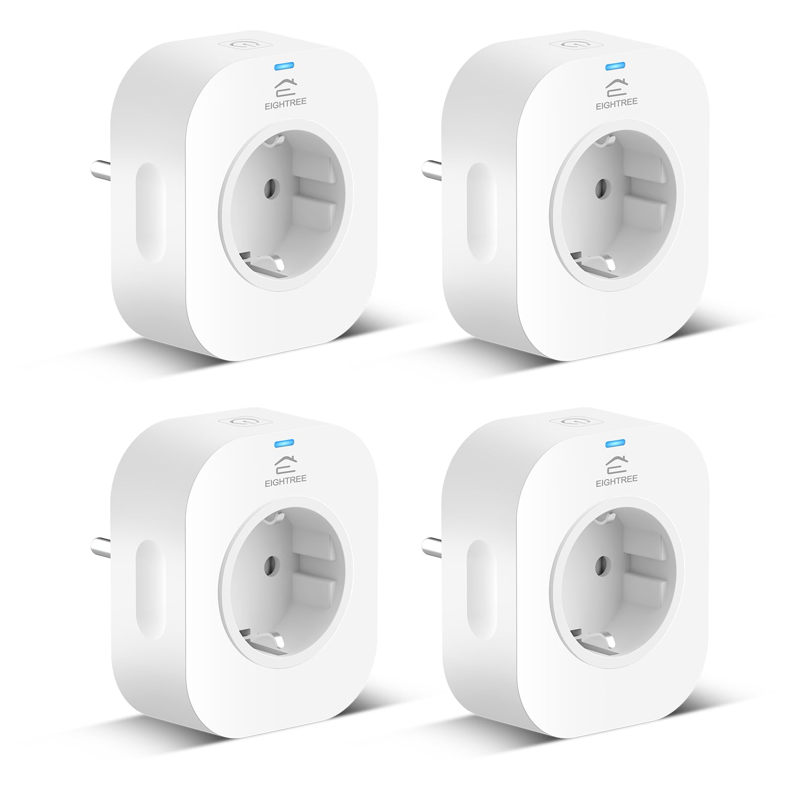 Eightree EIGHTREE ET22 Smart WiFi Socket Pack of 4, MOSFET Switch, Alexa & Google Home Voice Control, Automatic Operation, White