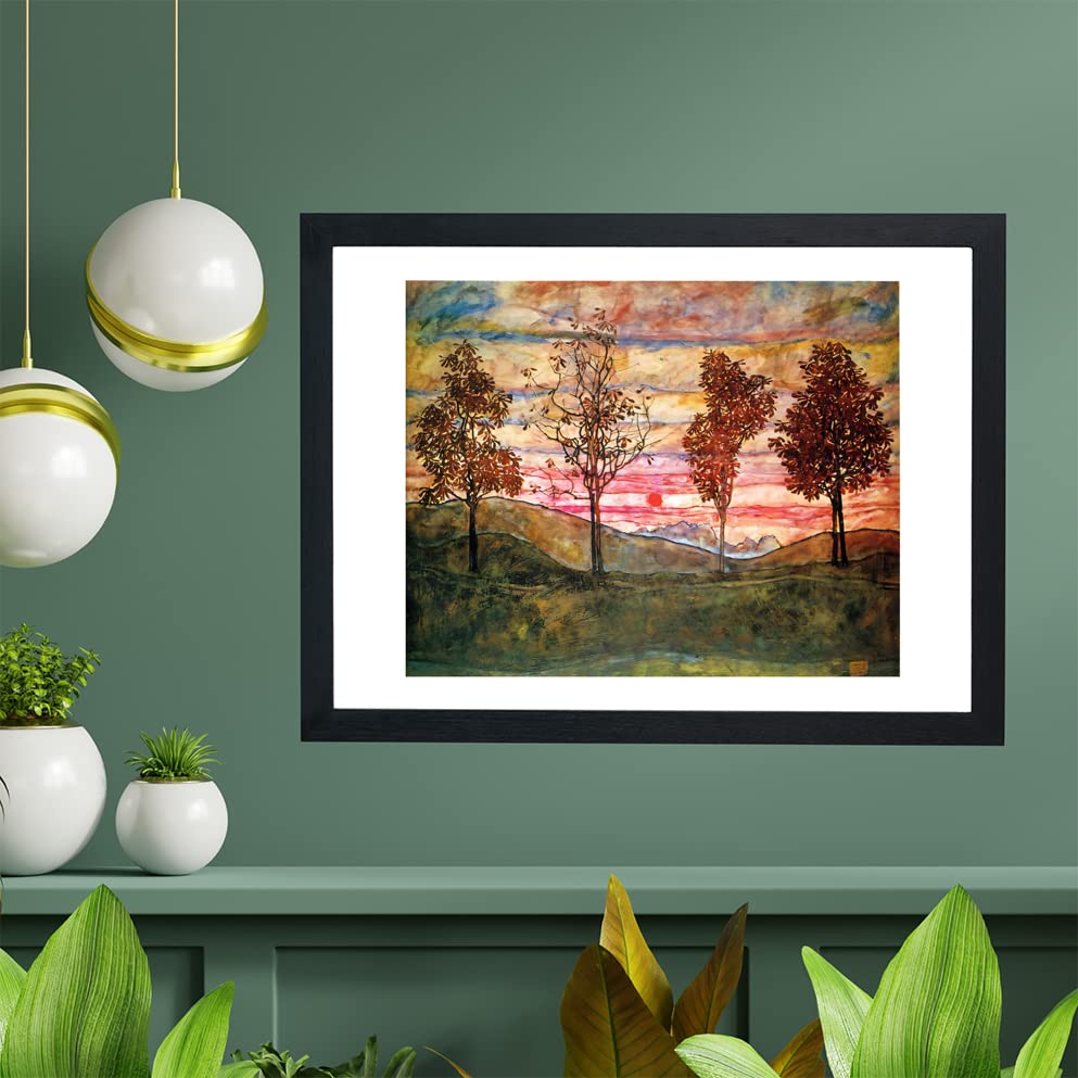 Petit format impression murale Egon Schiele Quatre arbres pour petit mur