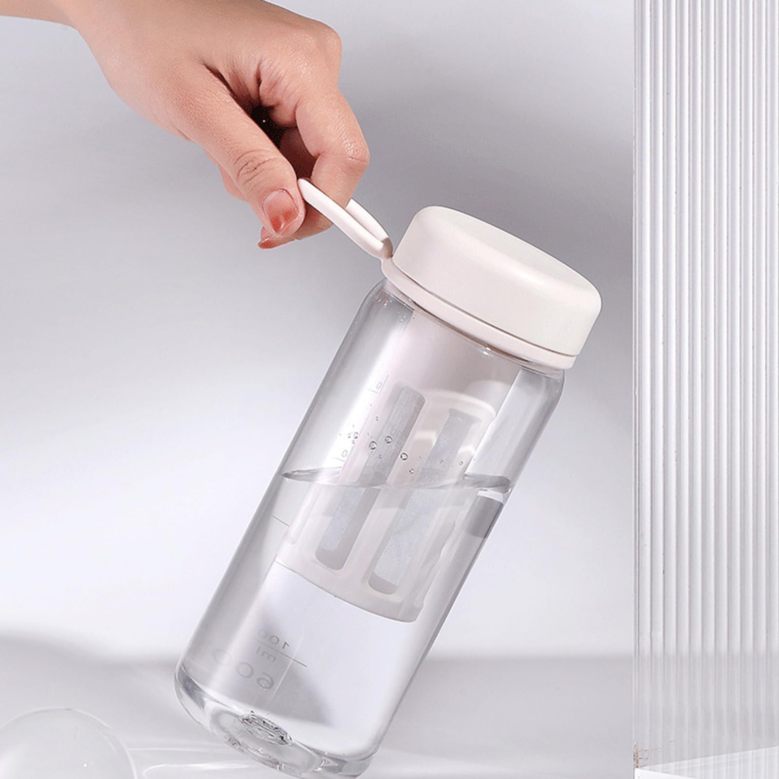 Pichet d'infusion à froid 600ml bouteille avec couvercle hermétique pour thé glacé café blanc