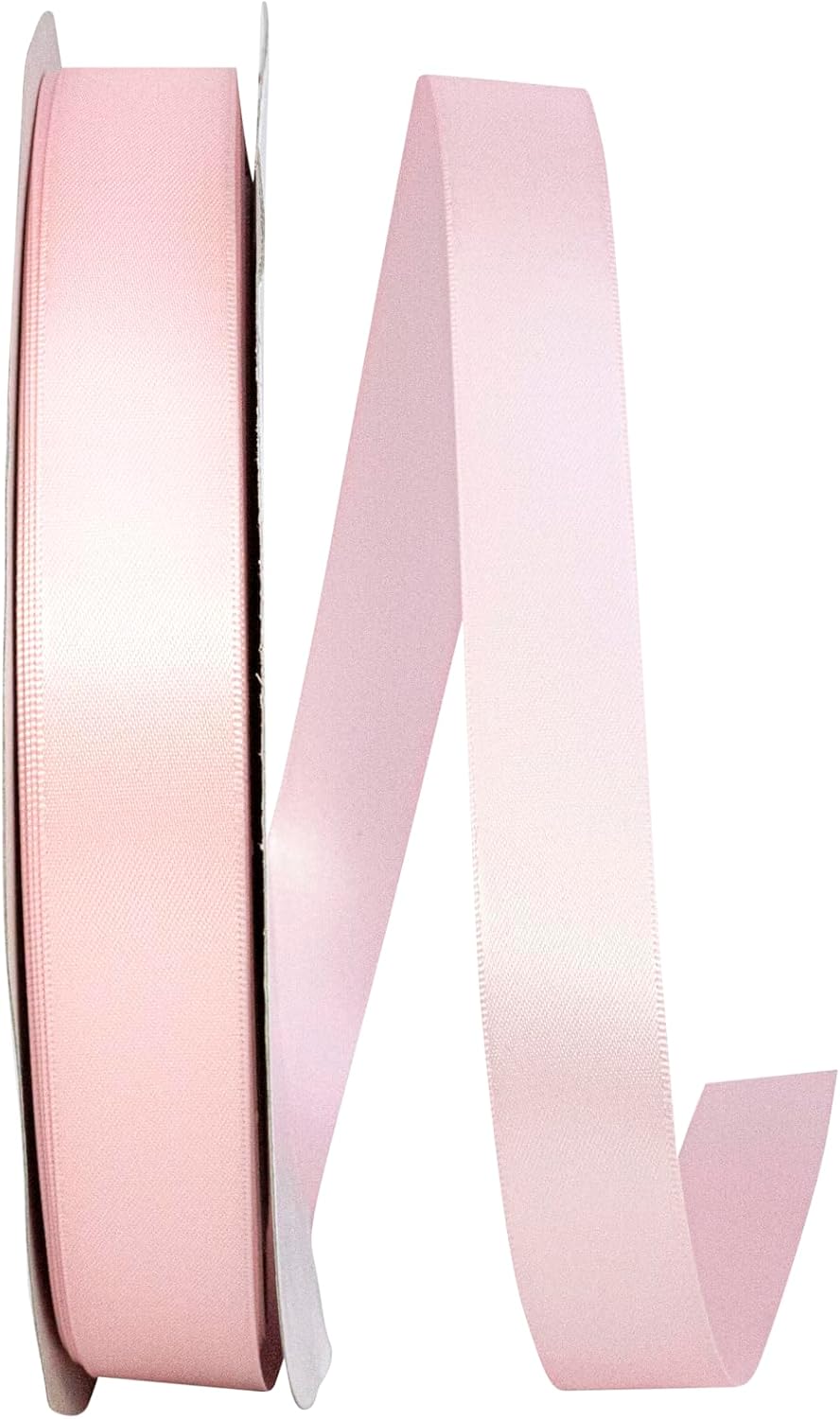 Reliant Ribbon 4950-117-05C Double Face Satin Ribbon, 7/8 Inch X 100 Yards, Light Pink