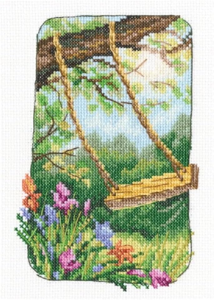 RTO Cross Stitch Embroidery Kits for Adults Nature, Landscape - Grandmother`s Old Garden 12x17cm/4.7x6.7 14CT