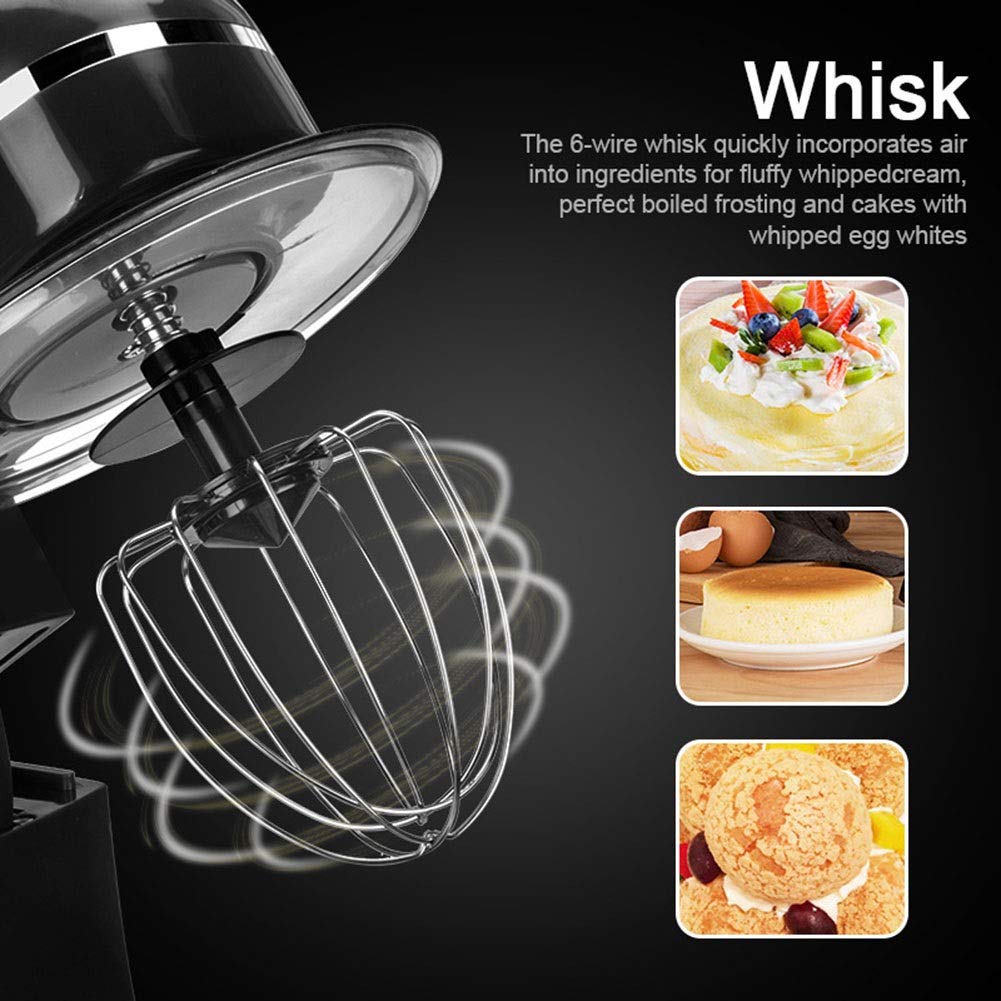 Robot Da Cucina 5L Sbattitore Elettrico Impastatrice Planetaria Con 6 Velocità E Funzione Di Impulso Frullatore Include Frullino, Gancio Per Pasta E Frusta Per Torte, Batterie, Pane, Dessert 1500W ( C