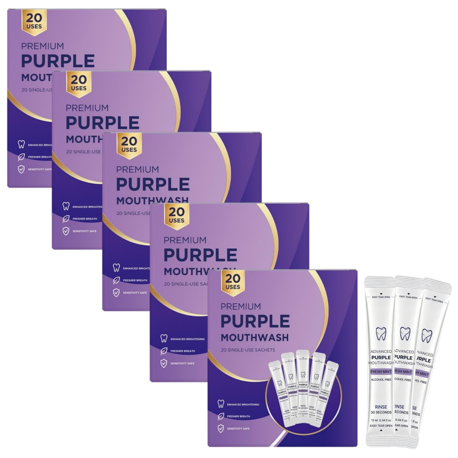 Purple Teeth Whitening Mouthwash, Stain Mundwasser, Whitening