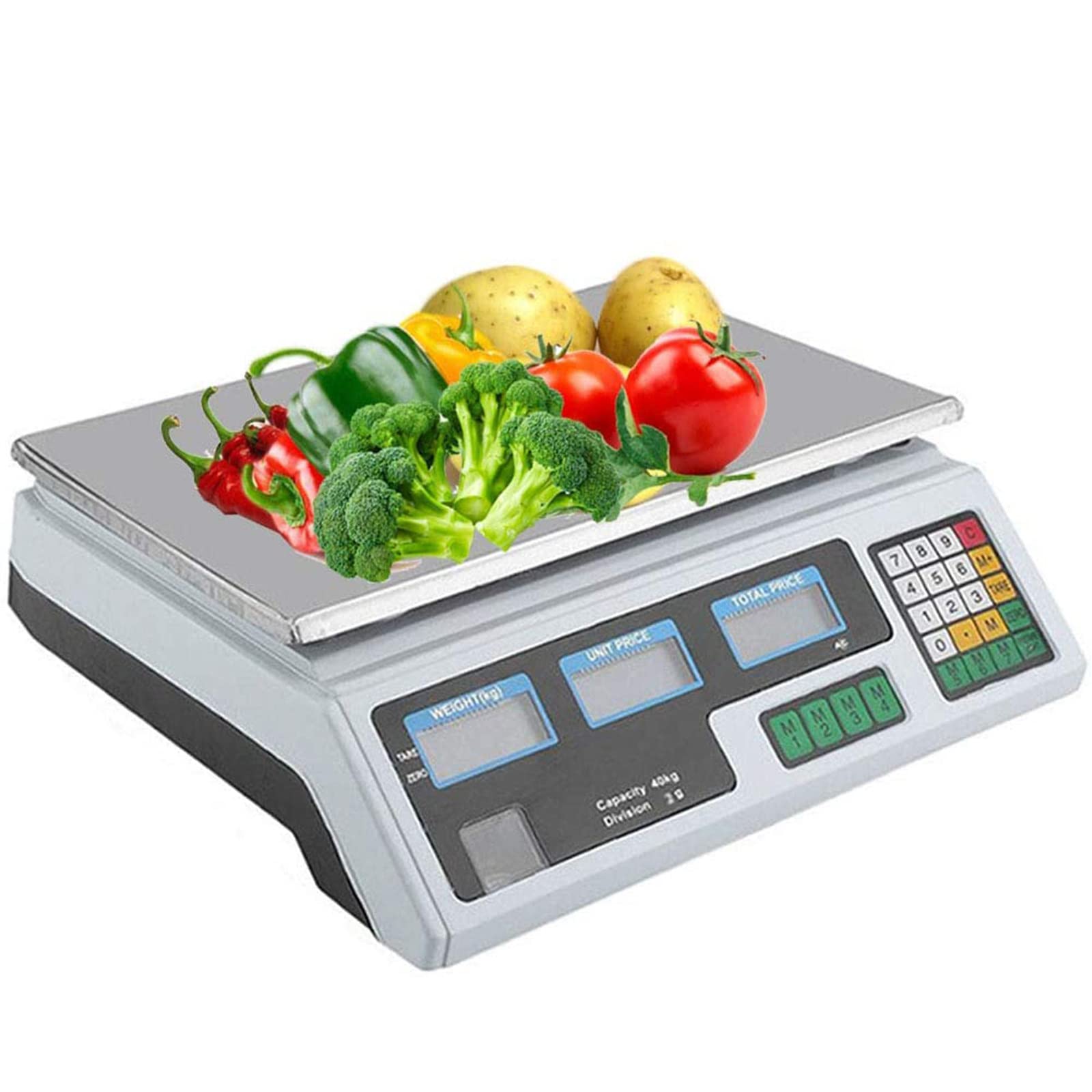 SaryEdge Electronic Shop Digital Scale,Vegetable Scales Rechargeable with LCD Display - Shop Retail Price Weighing for Food Ingredients Liquids,