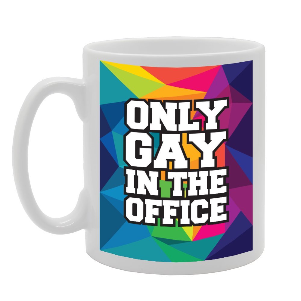 Coralgraph Inc Men's White Mg2248 Only Gay In The Office Novelty Gift Printed Tea Coffee Ceramic Mug