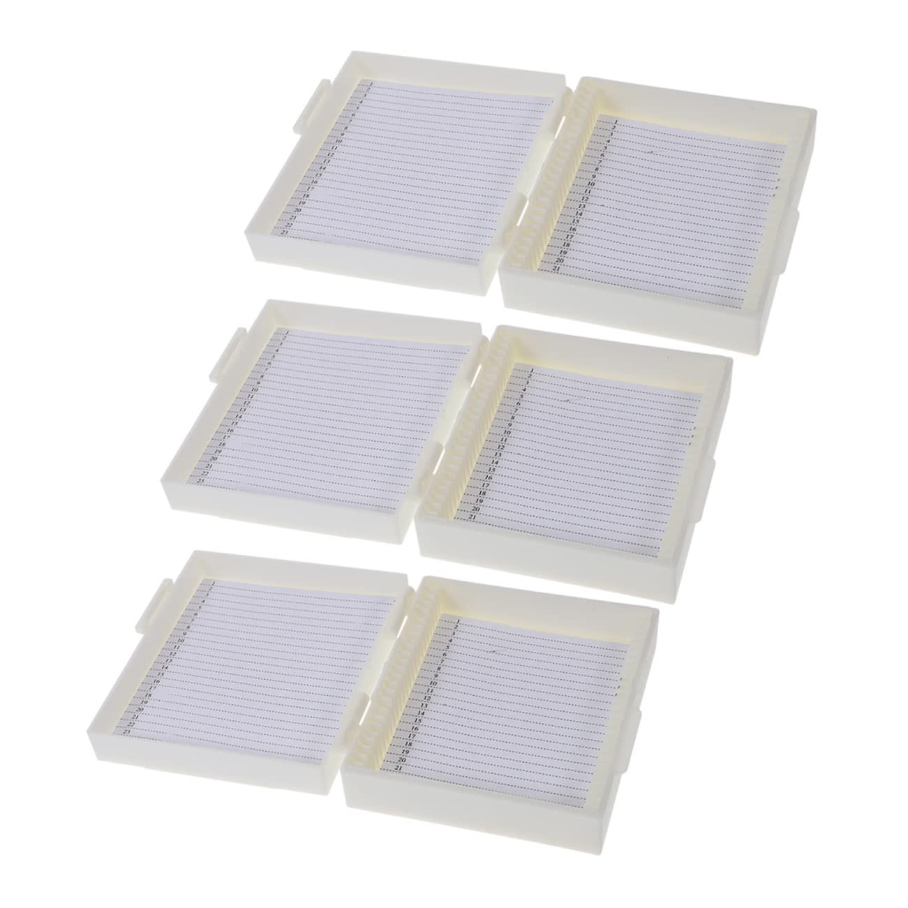 CHILDWEET 3pcs Boxes Slide Box Trays Sample Containers Microscope Slide Storage Specimens Storage Case Microscope Accessories Laboratory Supply Microscope Slide Storing Tool Abs White