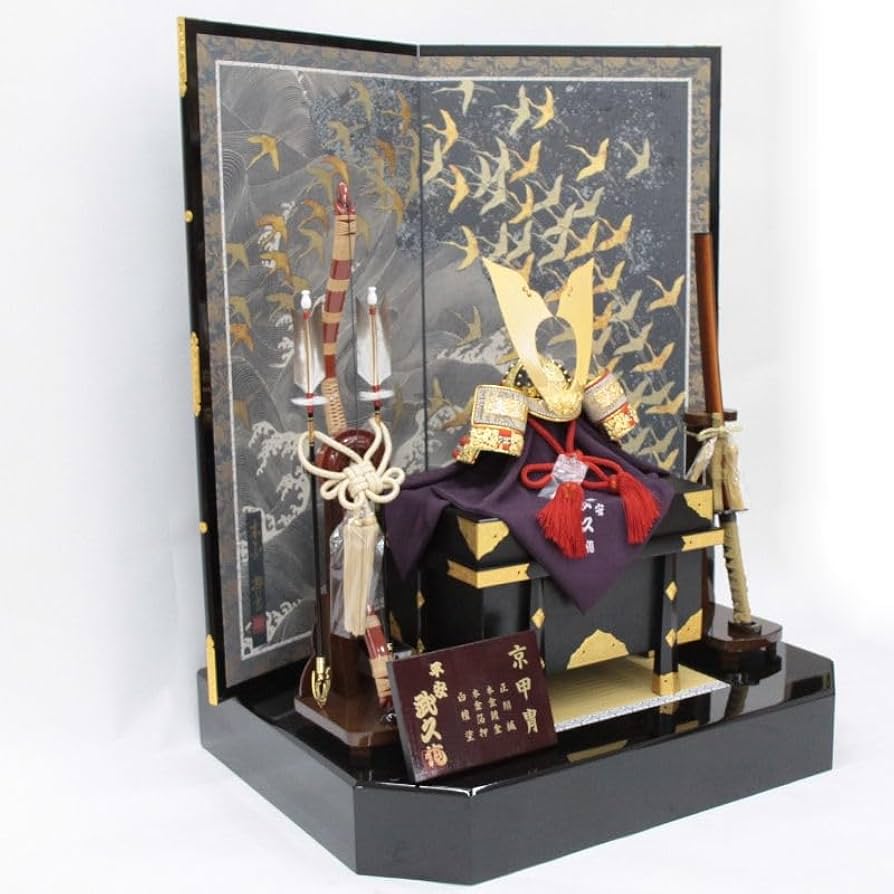 Amazon | 五月人形 兜 平飾り 15号 幅80cm（245to0963）武久 一枚物 赤