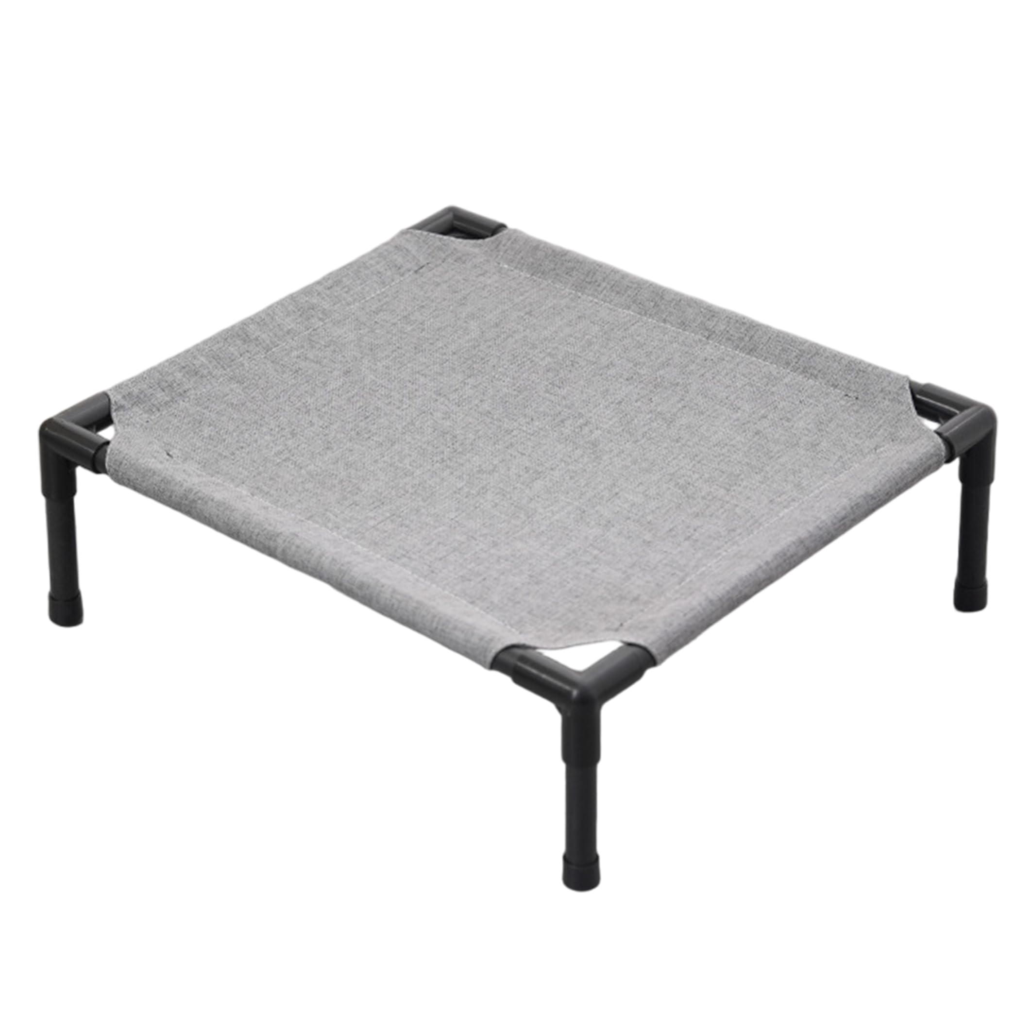 Ameble Thick Bite-Resistant Linen Cat Hammock, Elevated Cat Bed for Cats Under 10kg, Washable Outdoor Pet Bed, Gray, 17.7x19.7x4.7inch