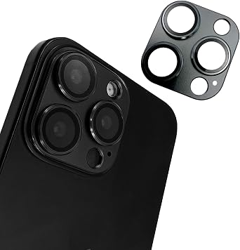 Camera Lens Protector for iPhone 15 Pro Max, Anti-Glare Night Photography Shot Metal Ring Cover, 9H Tempered Glass Shatterproof Case Friendly Easy Install, BLACK, iphone15 Pro Max