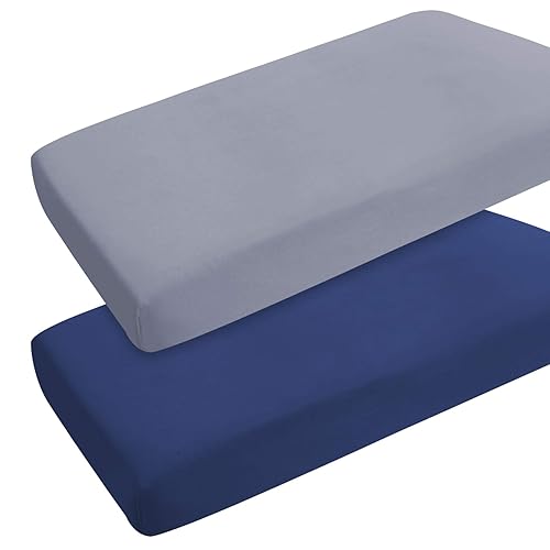 Pack n Play - Juego de 2 sábanas ajustables para patio de juego Dream On Me juego de sábanas para cuna para bebés y niñas sábana de juego portátil