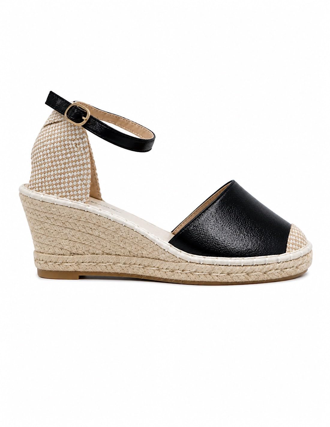 Espadrilles Femme Compensées Confortables 6 cm – Sandales Été Élégantes en Toile & Corde avec Bride Cheville