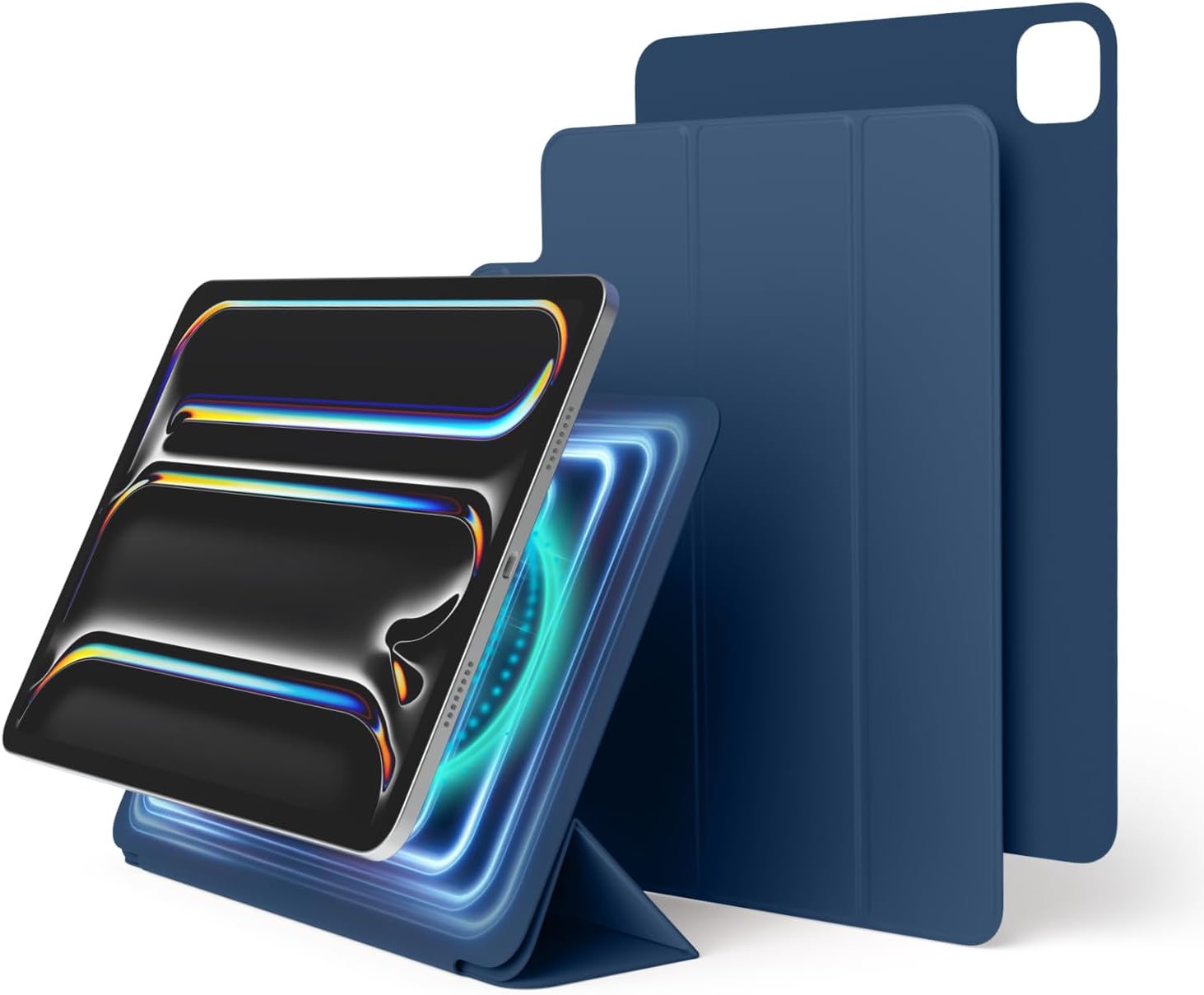 elago Magnetic Folio Case for iPad Pro 11 inch Cover (M5, M4) - Back Plate can be Attached to Metal Materials, Wake/Sleep functionality, Compatible with Apple Pencil 2 [Blue]