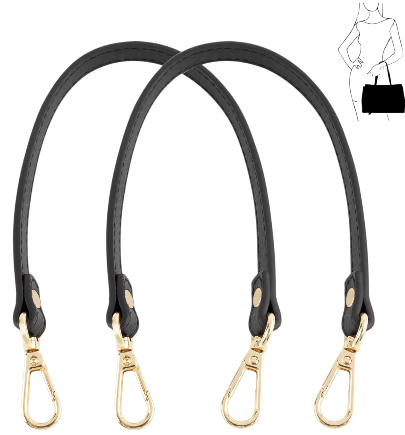 Replacement PU Leather Purse Bag Handles Black Color Exclusive For Hand Bags Sling Shoulder Hobo Short Bags Shoulder Bag Straps The Length Is 20 inches Or 50Cm Set of 2-image-41