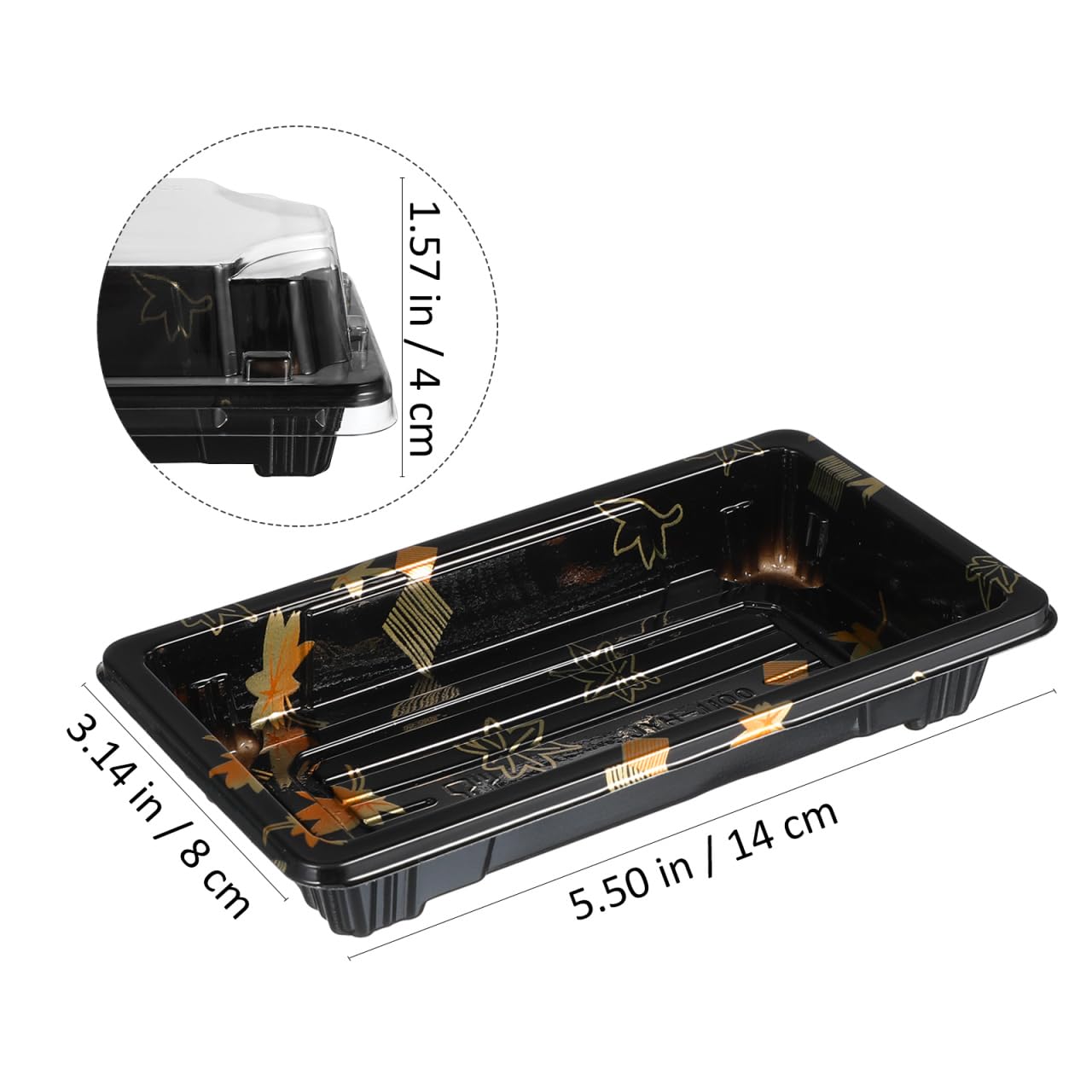 DOITOOL 50 cajas desechables de sushi, bandejas de sushi, recipientes de preparación de comidas, lonchera desechable con tapa, contenedores de almacenamiento de alimentos para cocina, restaurante