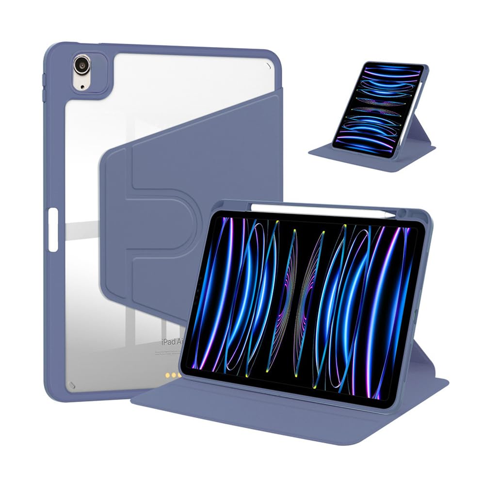 Magnetic Detachable Case For IPad Air 11-inch (M3/M2 & 5th/4th Gen) – Rotating Stand, Pencil Holder, Auto Wake/Sleep