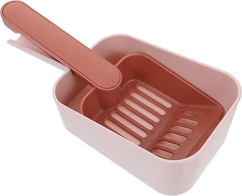 POPETPOP 1 juego de pala de arena para gatos, cubo de plástico para recogedor de basura de plástico, cuchara de arena para gatos, cuchara de arena