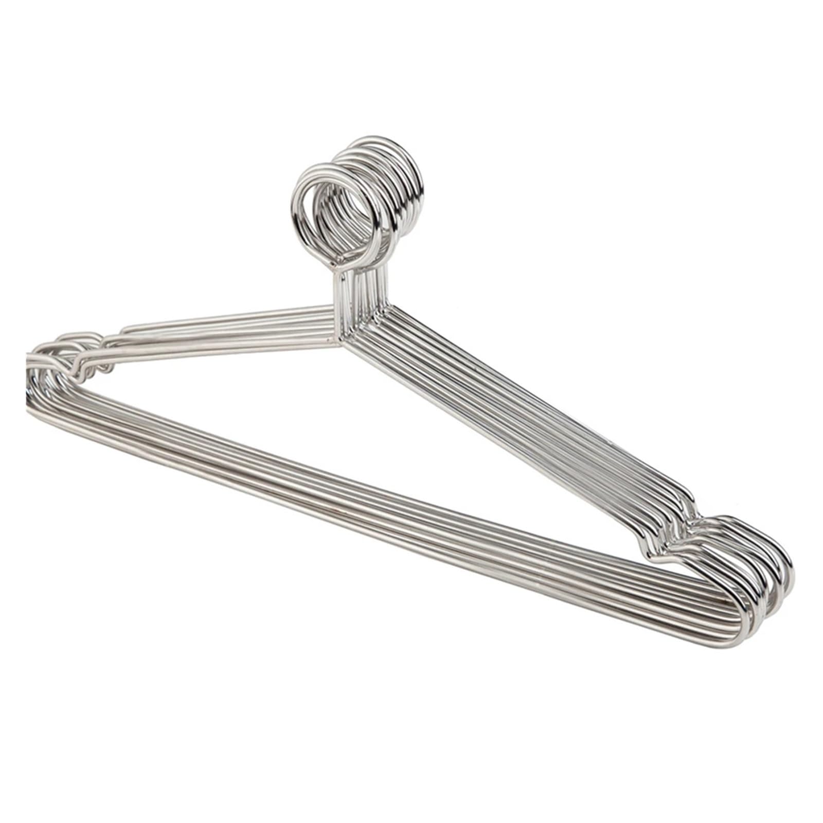 KFGISD, 10 PCS Anti-theft Stainless Steel Clothes Hanger with Security Hook Metal Clothing Hanger ，Hangers