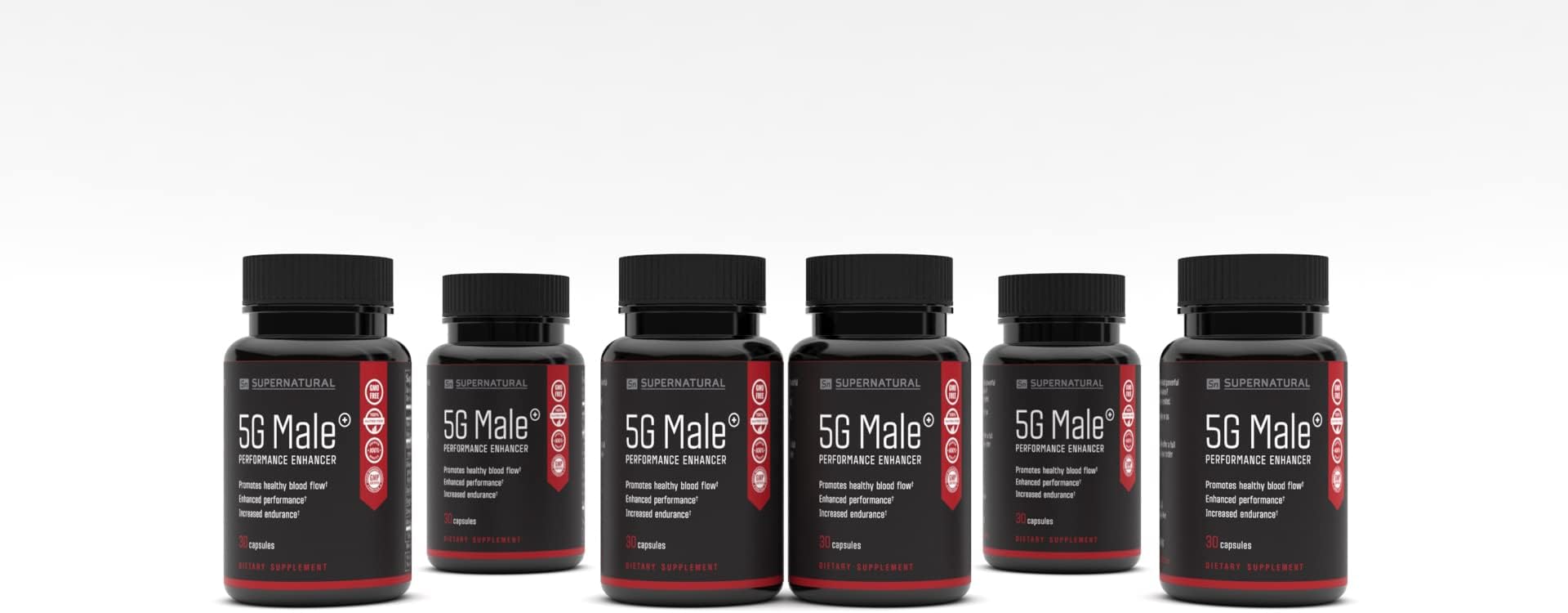 5G Male Natural T Booster Enhancing Supplement for Blood Flow, Stamina, Strength & Endurance- Ginseng, Garlic, Ginkgo, Ginger Root, Vitamin D Supports Healthy Males - 180 Capsules