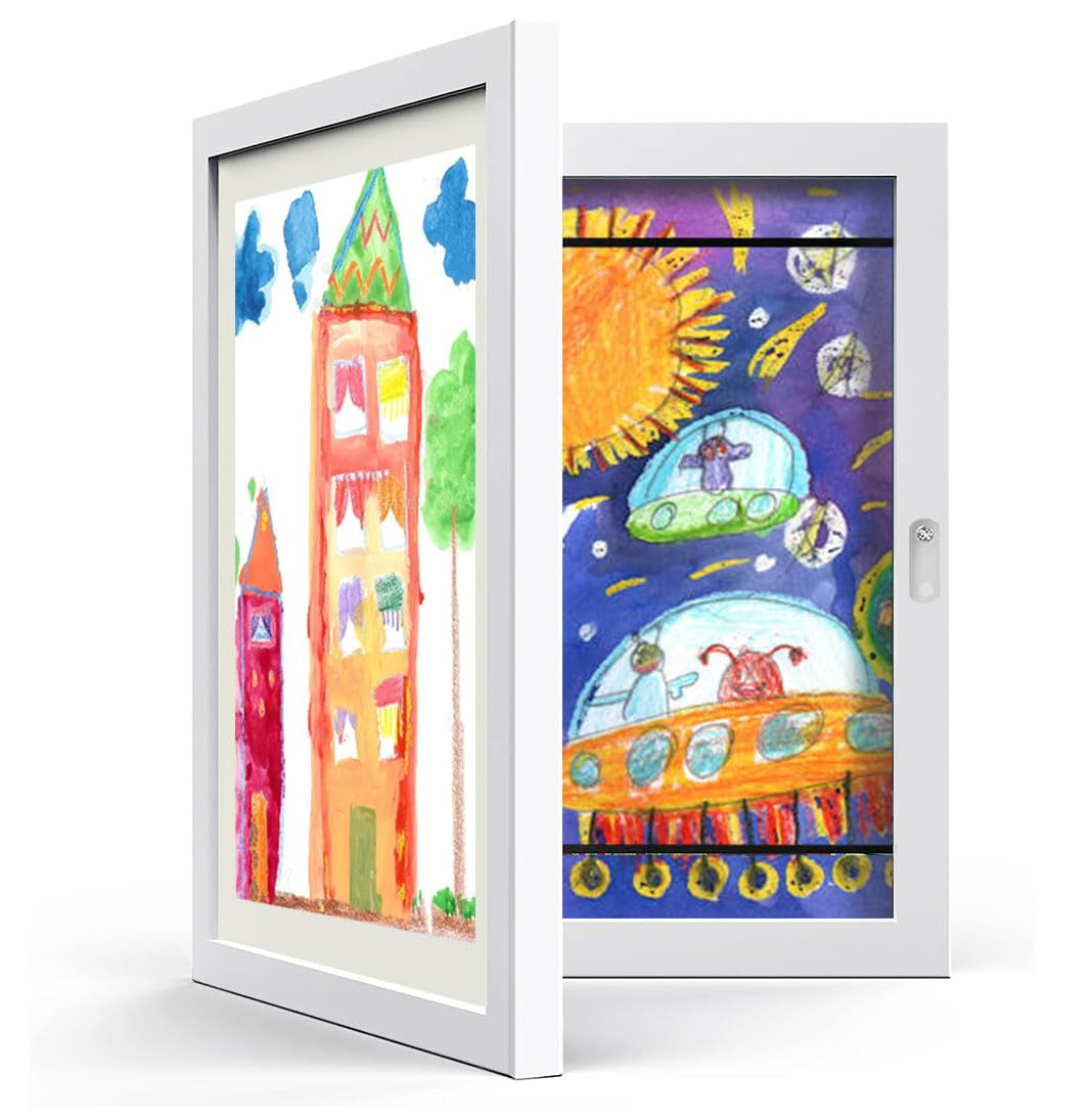 QOKS Kids Art Frame, Kids Artwork Frames Changeable, Frames for Kids Artwork,Kids Art Frames, Art Frame for Kids Artwork, Children Art Projects Kids Art Frames, Holds 150 A4 Paper (1 Pack 8.3x11.8)