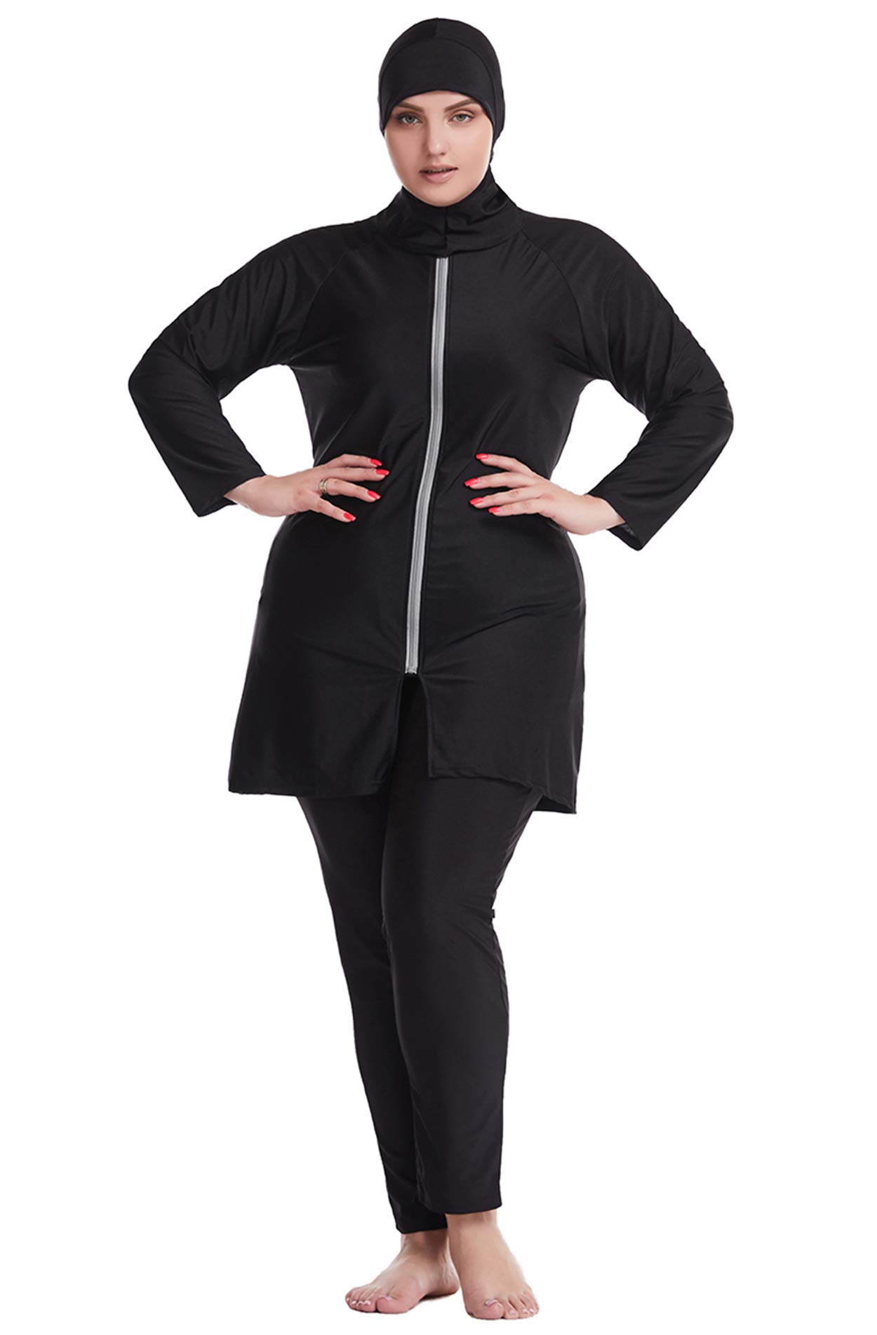 Buy Women Muslim Plus Size Islamic Burkini Modest Swimwear Online at
