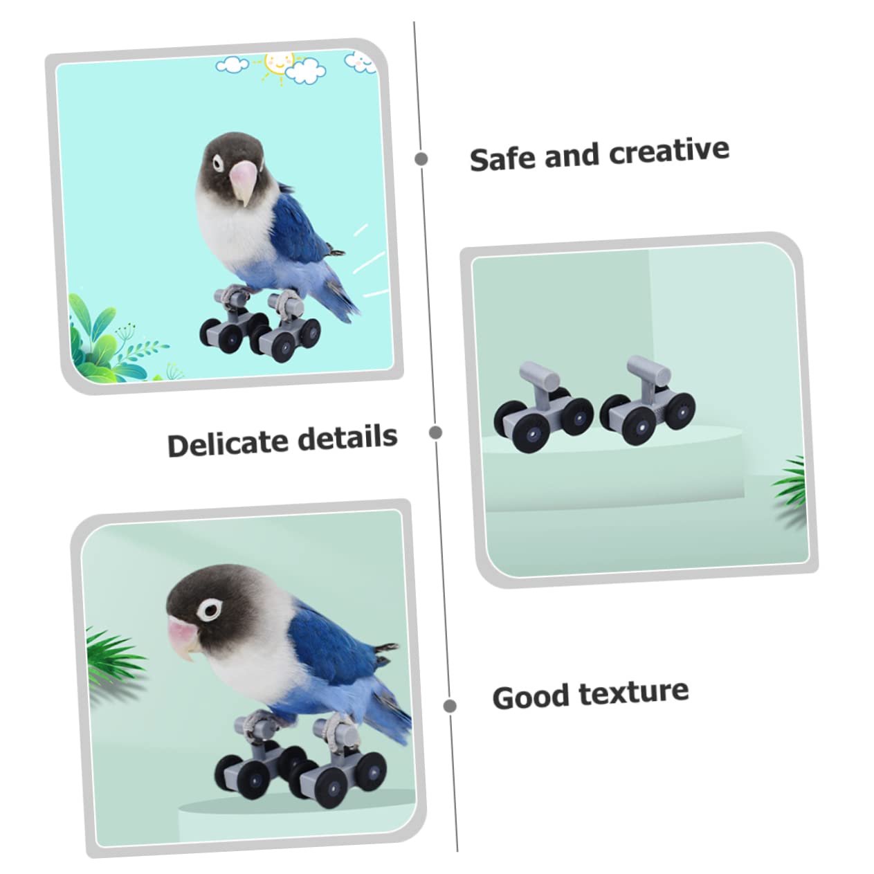 5pares Parrot Skating Toy para Entrenamiento De Aves Juguete Interactivo De Patinaje para Periquitos y Cacatúas Material Seguro y Duradero para Diversión y Estimulación Mental