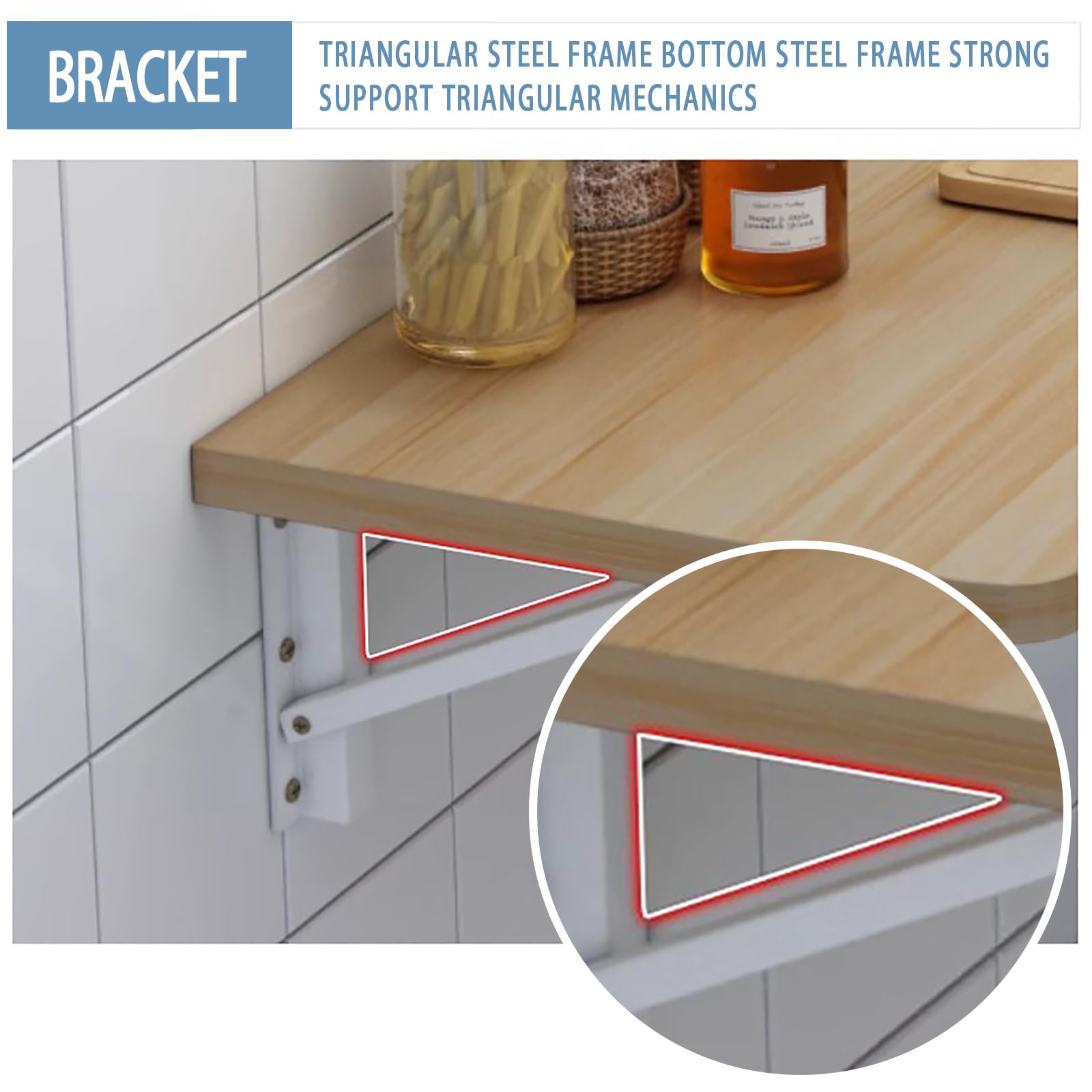 Scrivania pieghevole da parete in legno massello con contenitore Scrivania per casa e ufficio per piccoli spazi Tavolo da cucina Tavolo pieghevole a parete Banco da lavoro pieghevole per garage