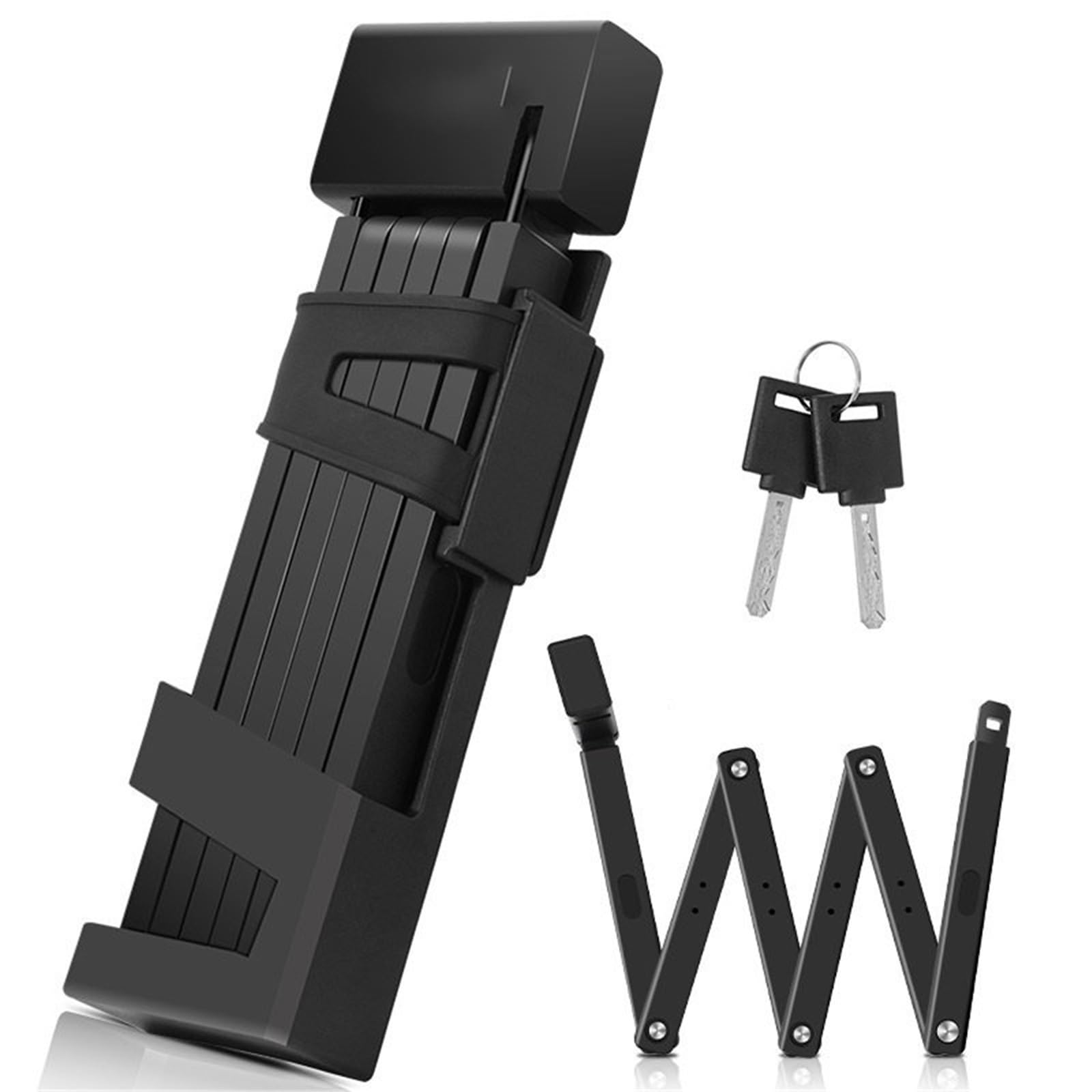 Chain Lock Folding Lock Security Anti-Theft Cycling Road Accessories Scooter Foldable Motorcycle Handlebar Lock(95CM Type056 Key)