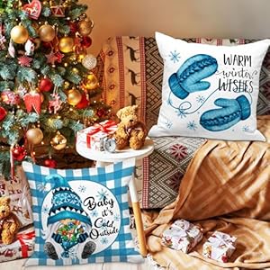 Lanpncute18x18christmasthrowpillowcoverssetof4gnomesnowmandecorativeholidaypillowcasecushioncover18x18forindoorhomebedroomsofacouchxmasdecorblue Urban Country Home Decor Lanpn cute 18×18 christmas throw pillow covers set of 4 gnome snowman decorative holiday pillow case cushion cover 18 x 18 for indoor home bedroom sofa couch xmas decor blue urban country home decor