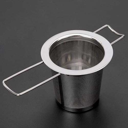 Miniatura 5 de Fdit Filtro plegable del colador de la taza del metal del infusor del té de la malla del acero inoxidable con la tapa