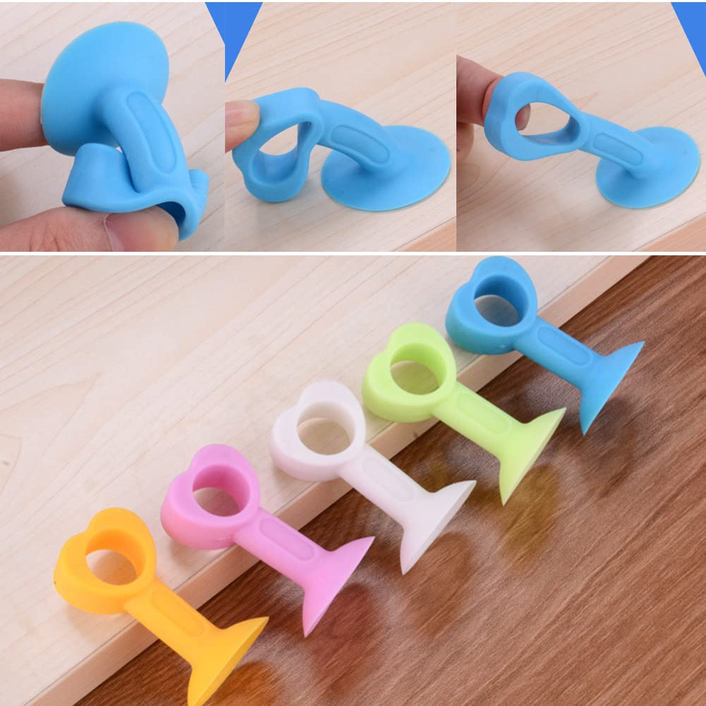 EYCFSJ Rubberen bumpers 5 stuks siliconen deurstopper ponsvrij rubberen hoes deurstop deurbumper kussen bumper muur zuignap dempen beschermhoes geel