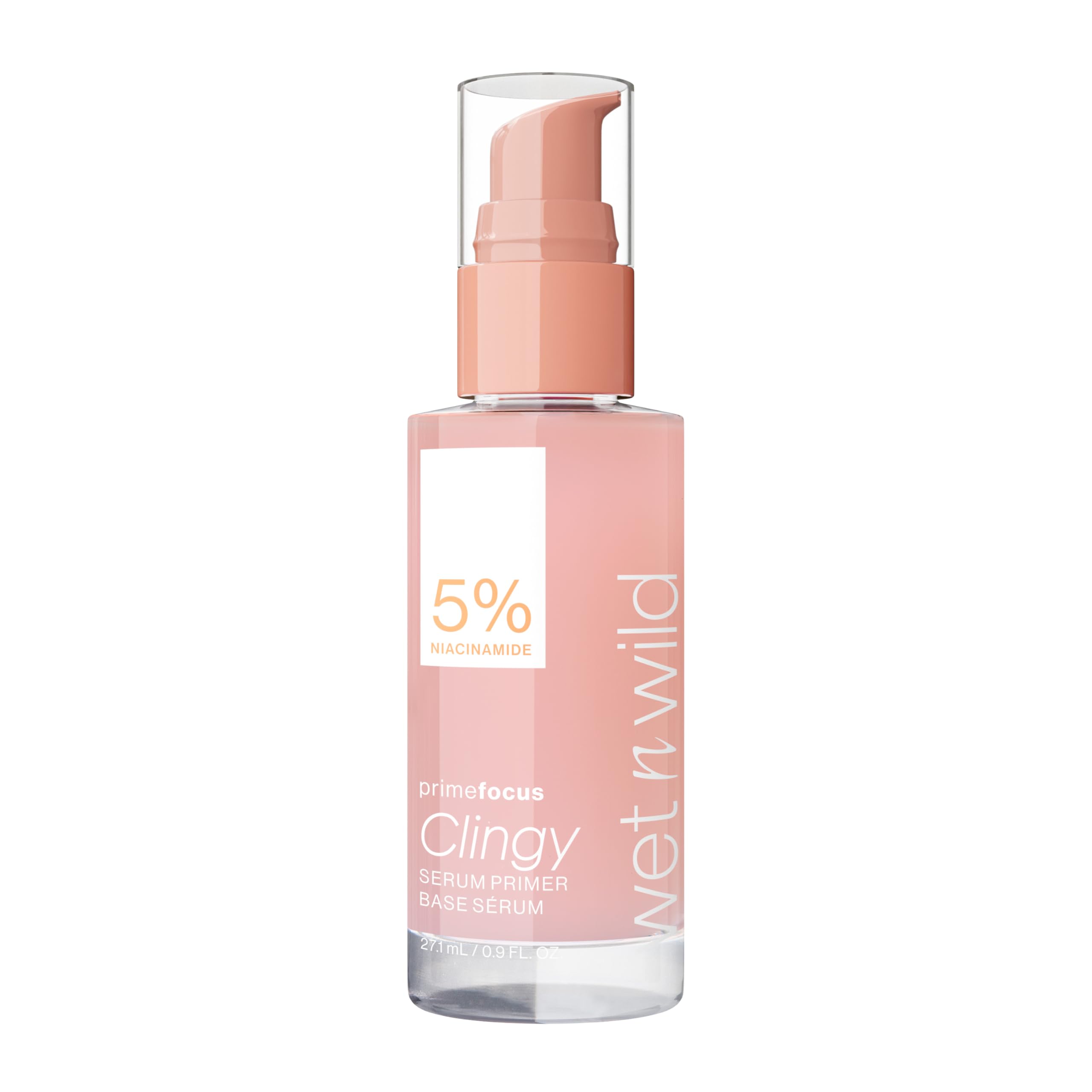 wet n wild Prime Focus Clingy Serum Primer, Hydrating & Brightening with 5% Niacinamide & 8% Glycerin, Long-Lasting 16-Hour Wear, Dewy Finish Skin-Enhancing Formula, Cruelty-Free