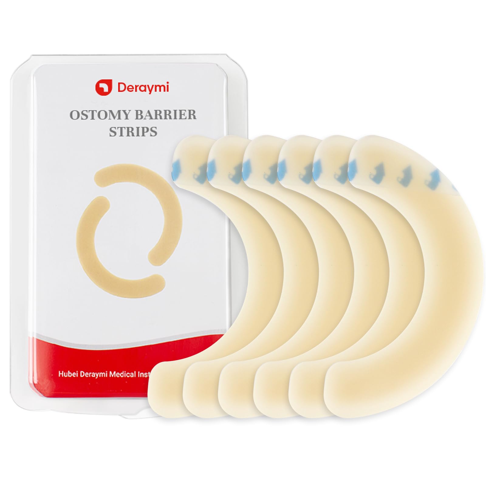 60 PCS Ostomy Barrier Strips, Medical Grade Hydrocolloid, Elastic Skin Barrier Strip, Skin-Friendly Waterproof Leak Adhesive Ostomy Barrier Tape for