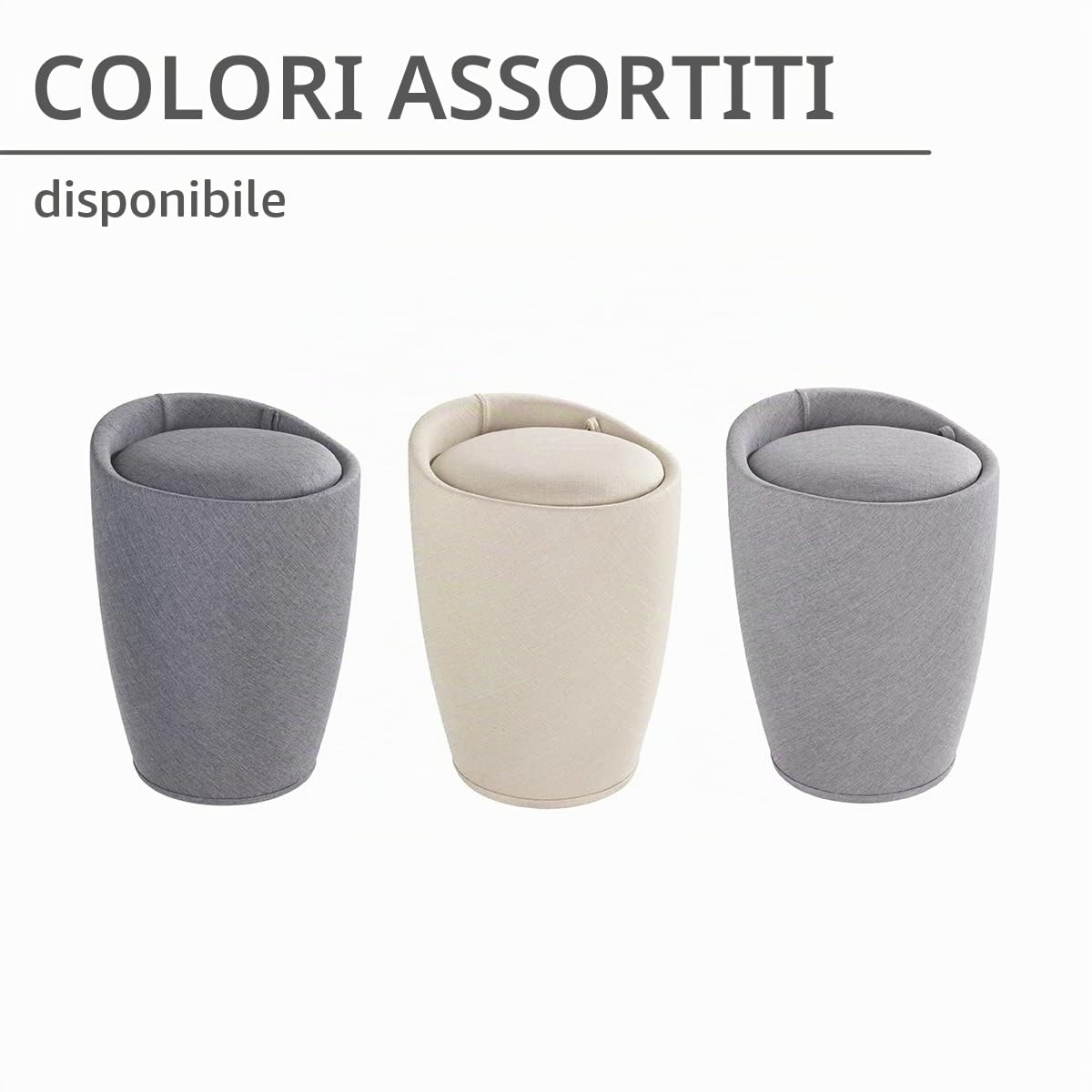 Wenko Candy Sgabello da bagno, Plastica, beige, 38.5 x 38.5 x 53.0 cm
