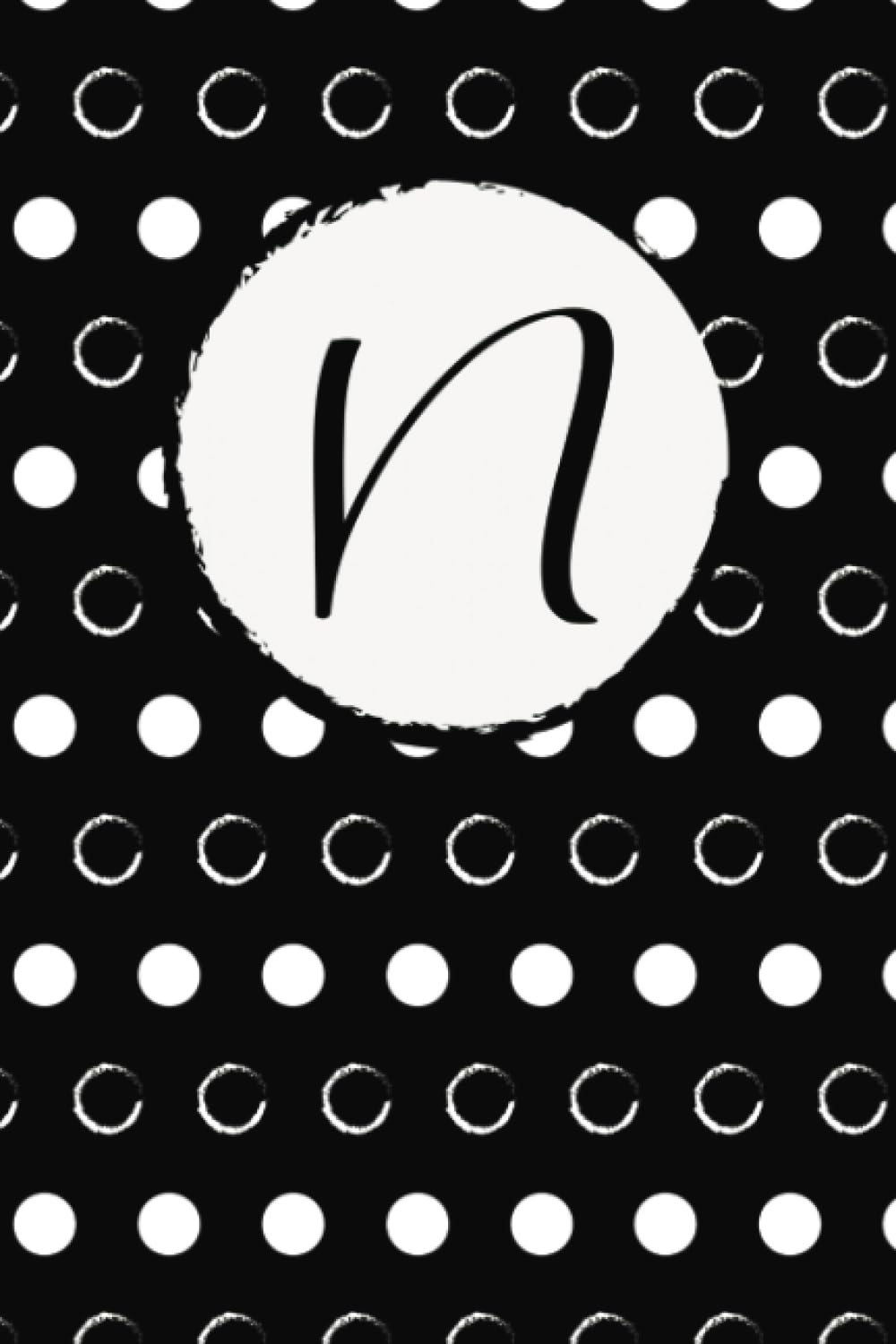 Alpha Dot Delight: Monogram Letter 'N' Wide-Ruled Composition Notebook with Chic Black & White Polka Dot Design: Elegant 'N' Initial | Stylish Polka ... Academic Use & Personalized Gifting