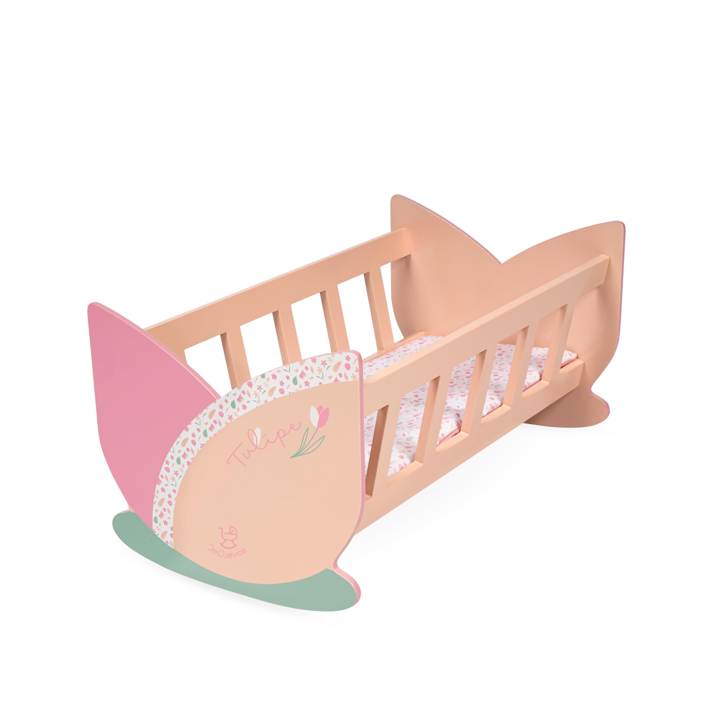 DE CUEVAS TOYS Holz-Wiege für Puppen Tulipe mit Matratze von DeCuevas 55174